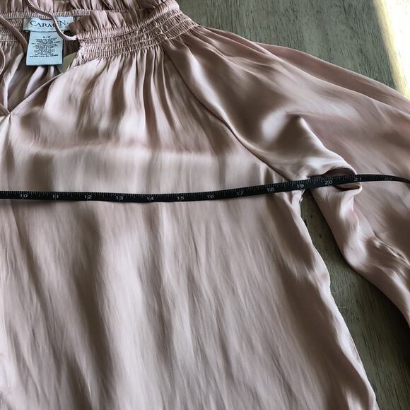 Carmen Marc Valvo Blush Peasant Blouse - - Picture 3 of 5